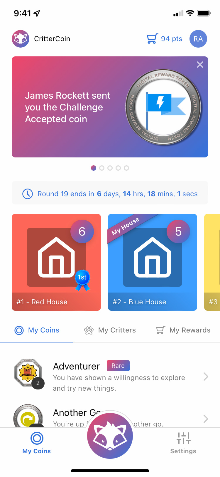 House Points App CritterCoin