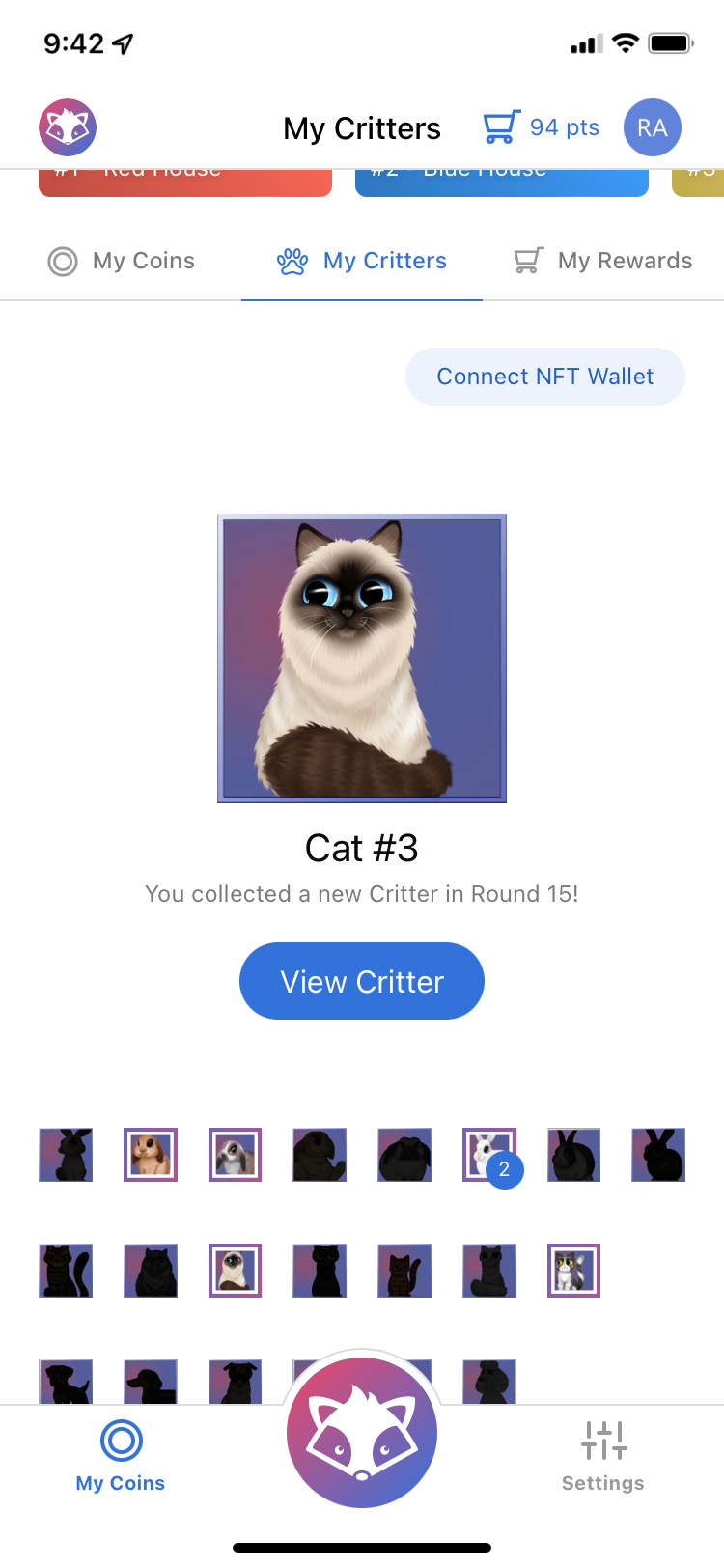 House Points App CritterCoin